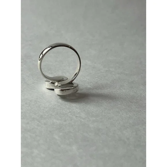 Geode & Clear Quartz Ring 925 Sterling Silver, Size 7 Adjustable - Picture 9 of 15